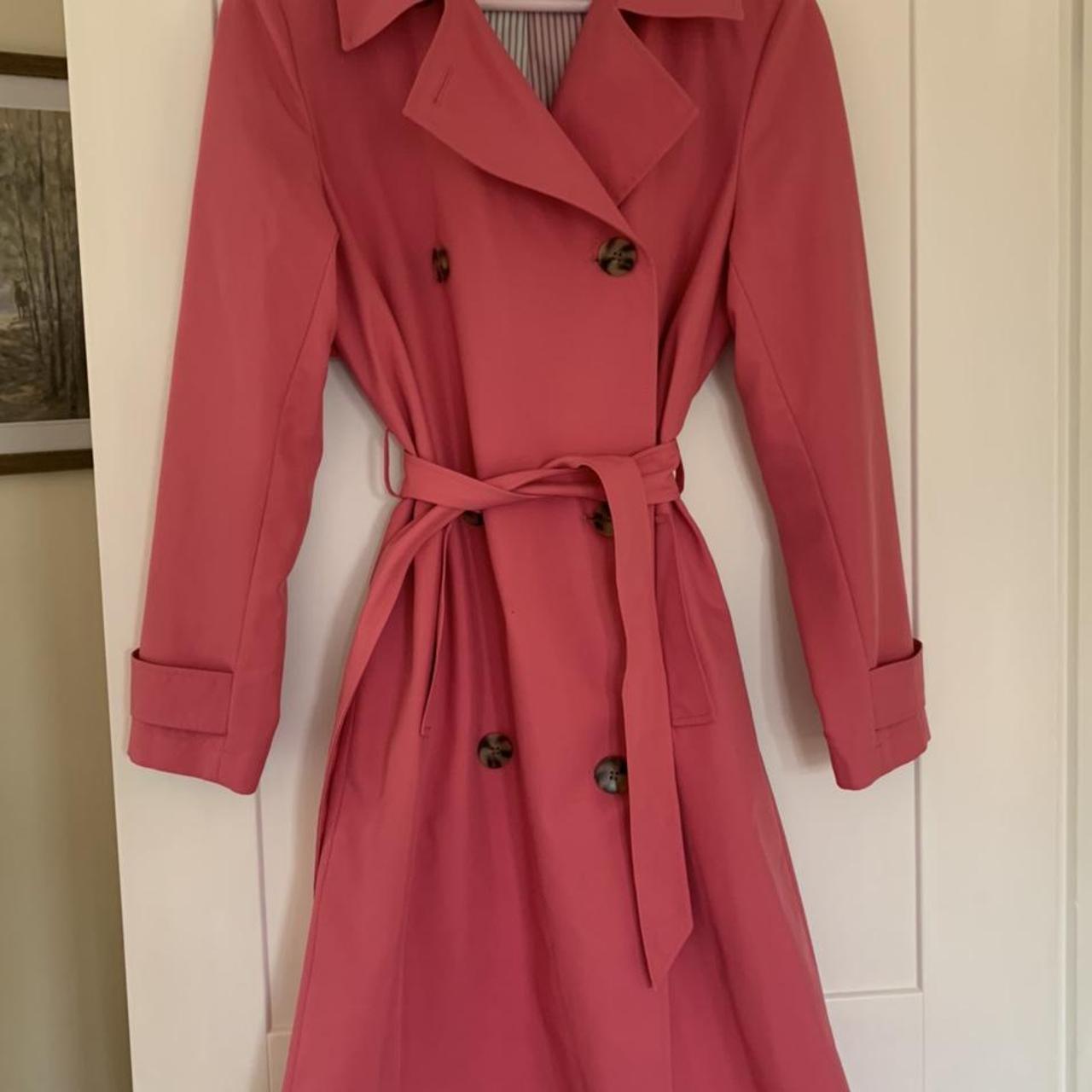 Marks Spencer pink trench coat. Size 8. Light