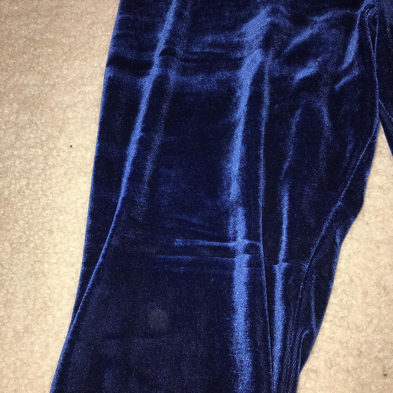 original navy blue velvet leggings from dELiA’s.... - Depop