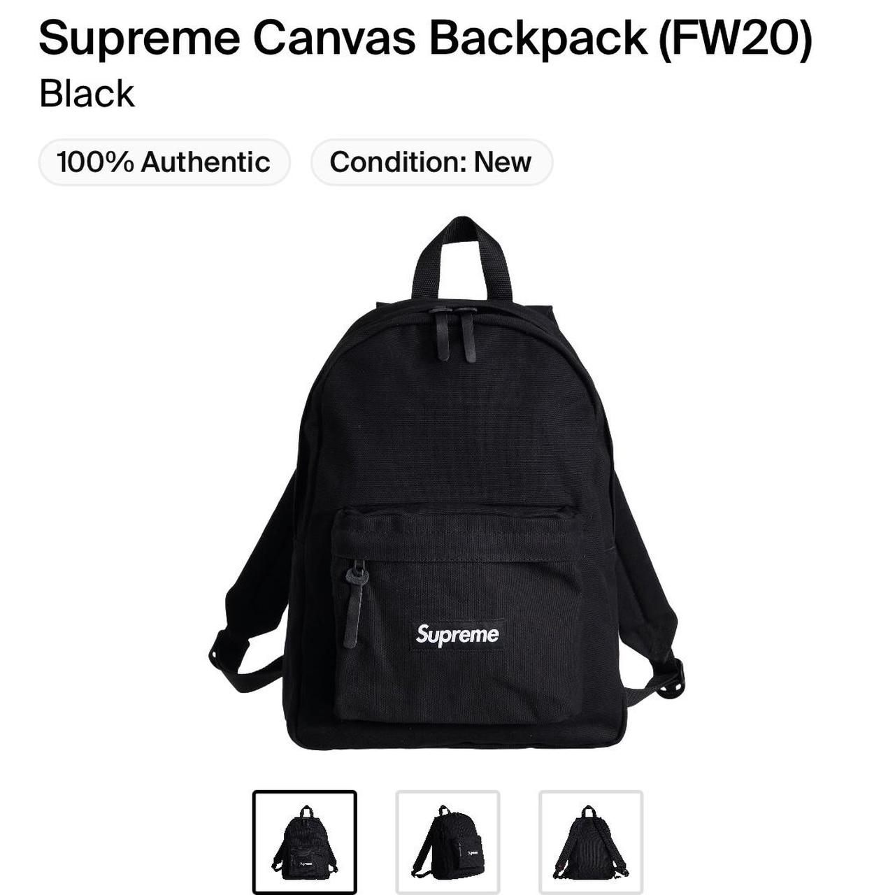 Supreme Logo Canvas Backpack - Black