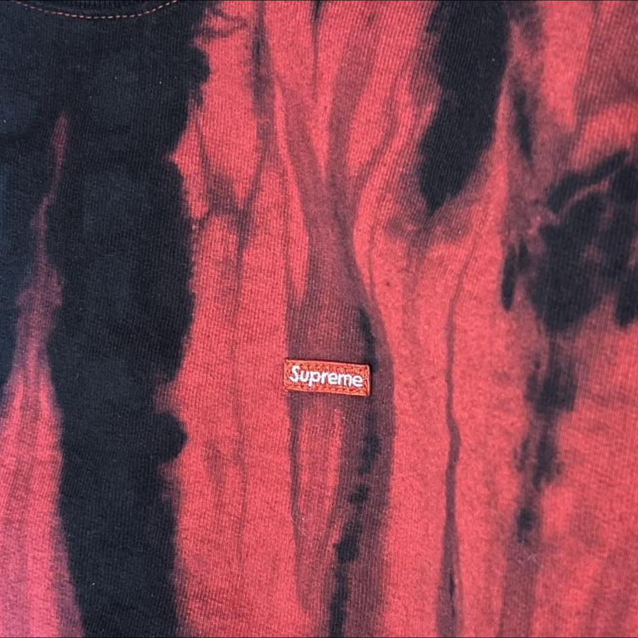 Supreme fw21 small box logo crewneck red Tie-dye... - Depop