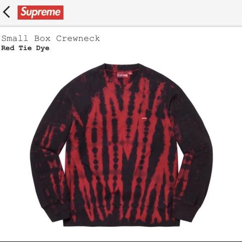 Supreme fw21 small box logo crewneck red Tie-dye... - Depop