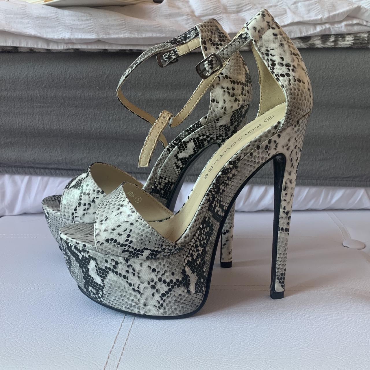 Snake print platform on sale heels