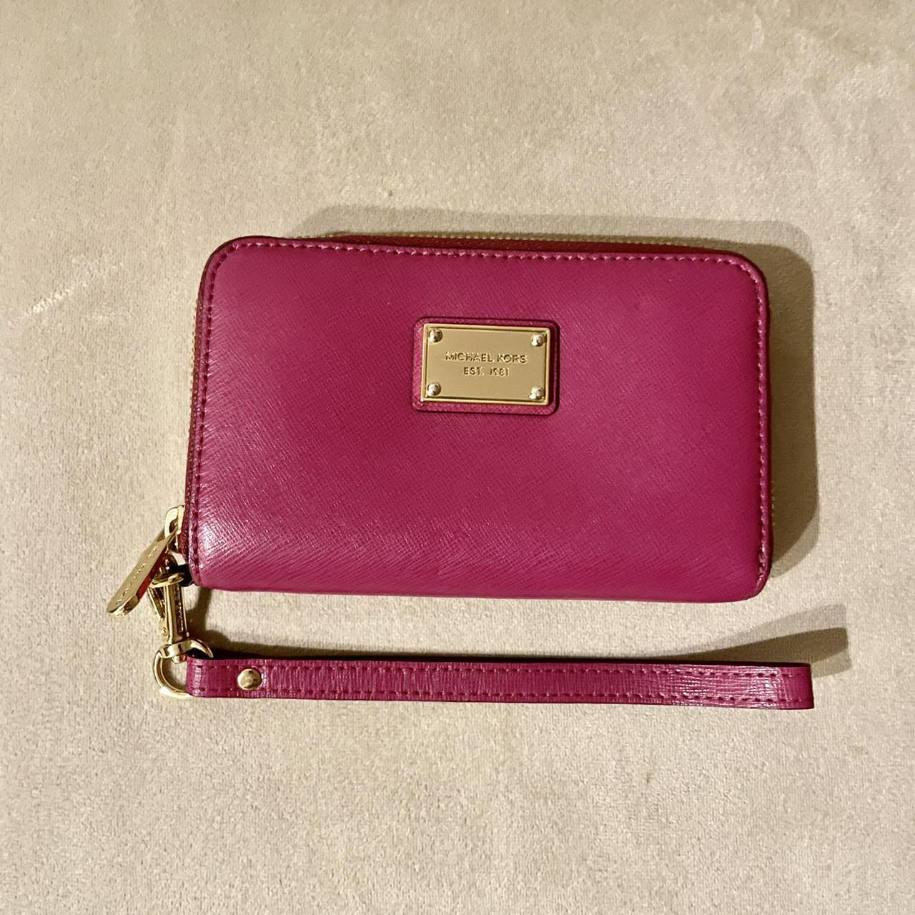 Michael Kors Women's Pink and Gold Wallet-purses | Depop