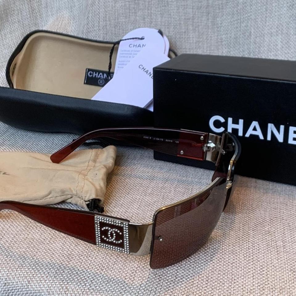 Pre-owned Chanel Synthetic Fibers Oversized Frame Sunglasses In