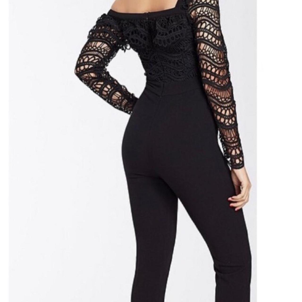 Boohoo Lace All In One Jumpsuit Plus Long Sleeve Lace Top Slinky