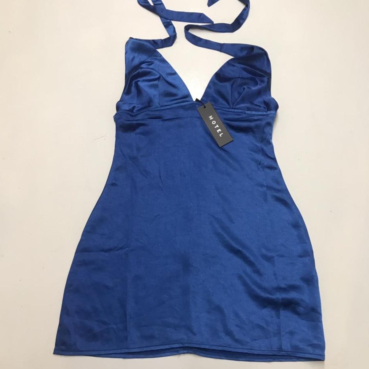 Motel Rocks coda dress in satin dark blue Most of... - Depop