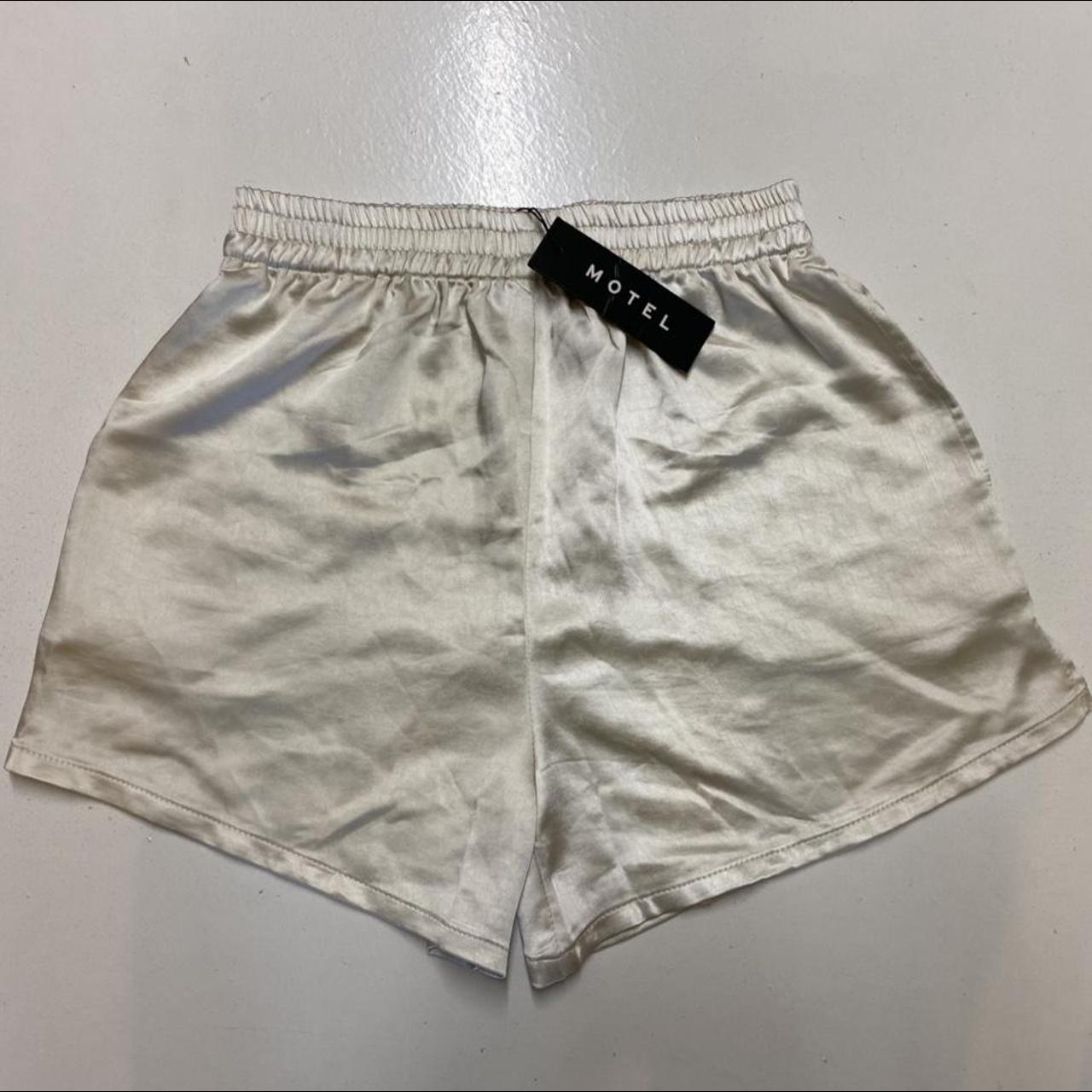 Motel Rocks lala shorts in satin ivory Most of our... - Depop