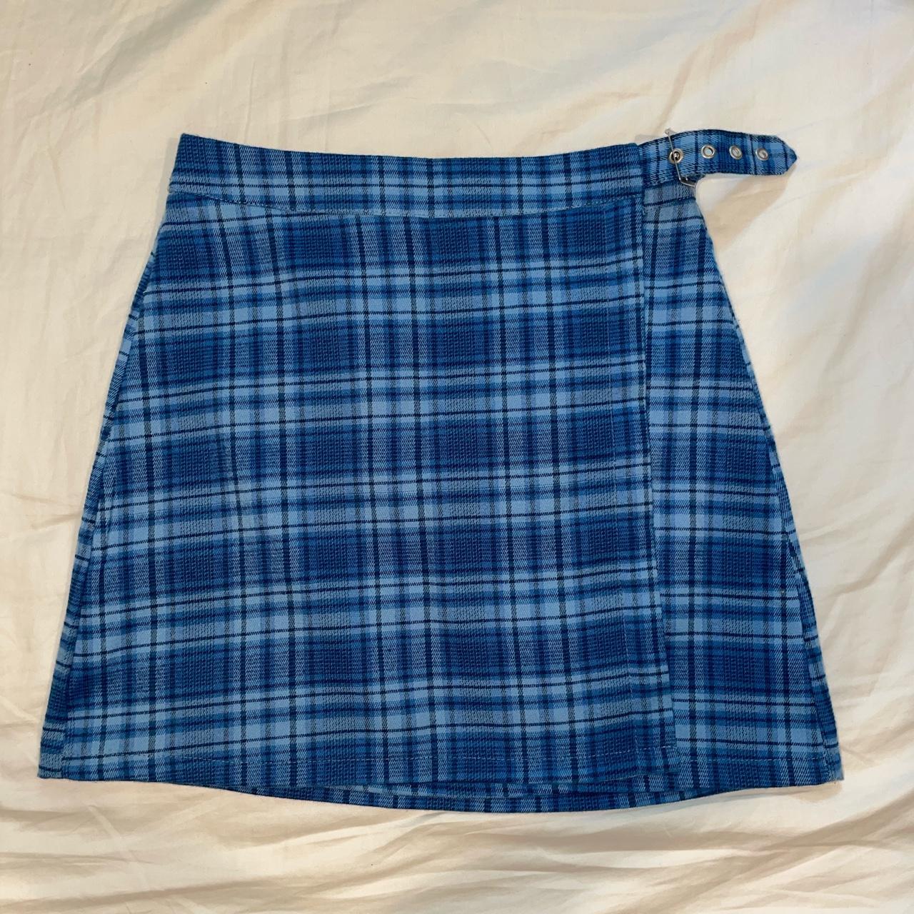 Brandy Melville blue plaid mini dress, only worn... Depop