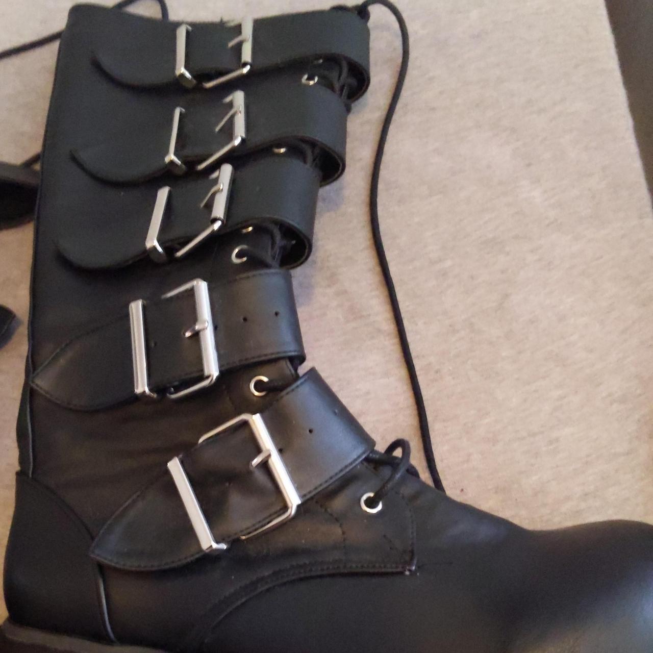 Demonia Men's Black and Silver Boots