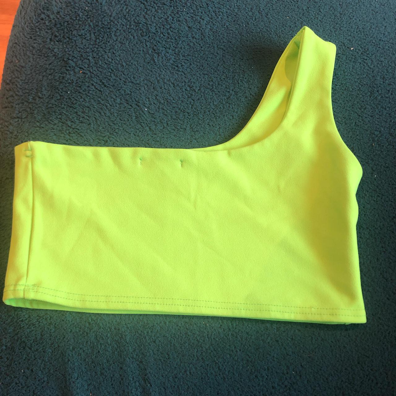 Women's Green and Yellow Croptop Depop