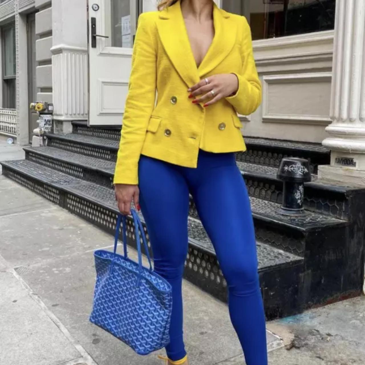 yellow fitted blazer