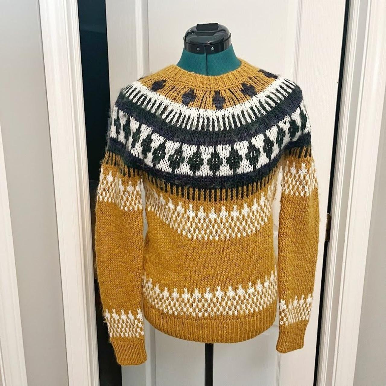 Lucky Brand Fair Isle Nordic Wool Crew Neck Long... - Depop