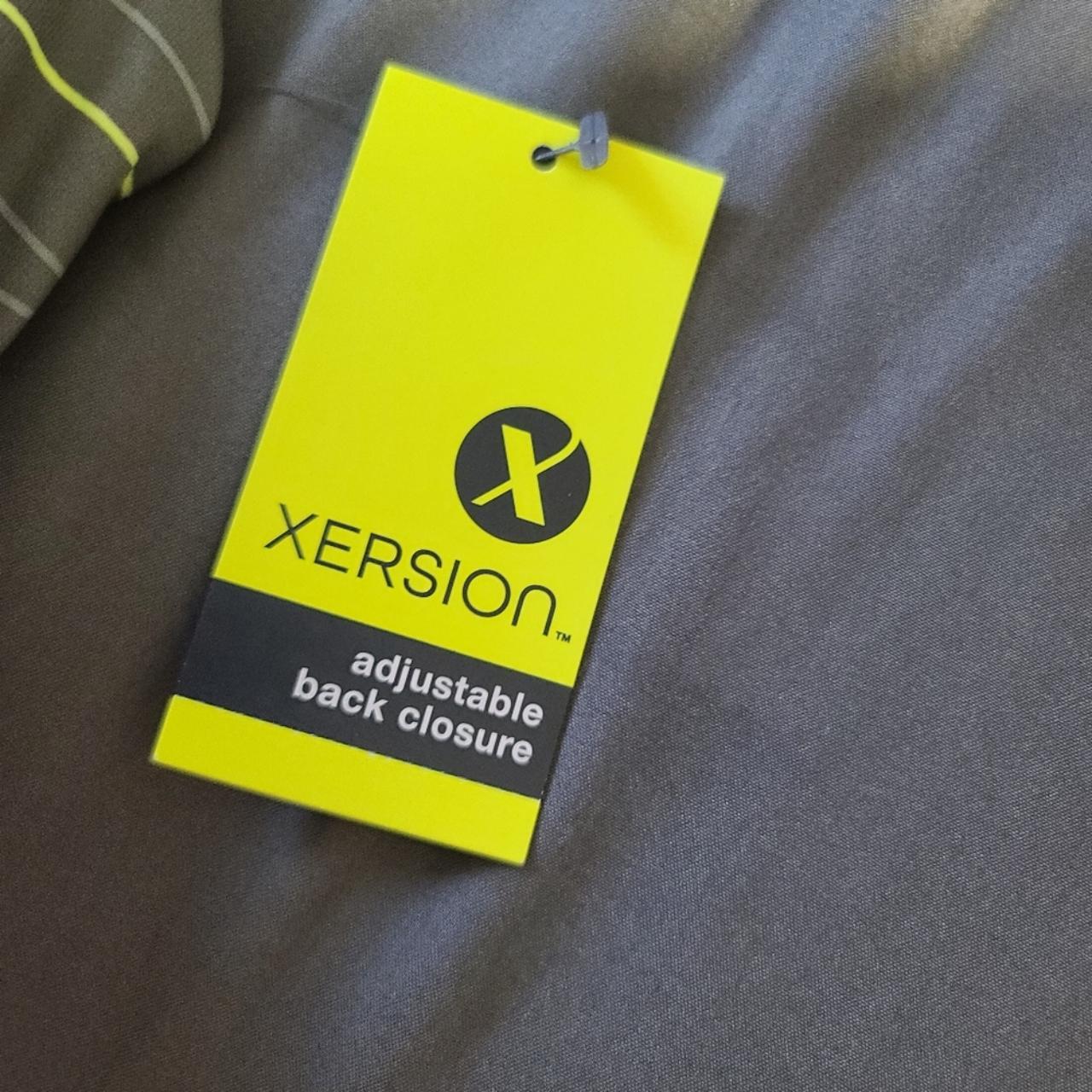 Xersion Gray Linear Sports Bra Sz XXL Medium... Depop