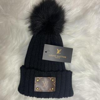 Brand new Black LV beanie Comes with bag and tag - Depop