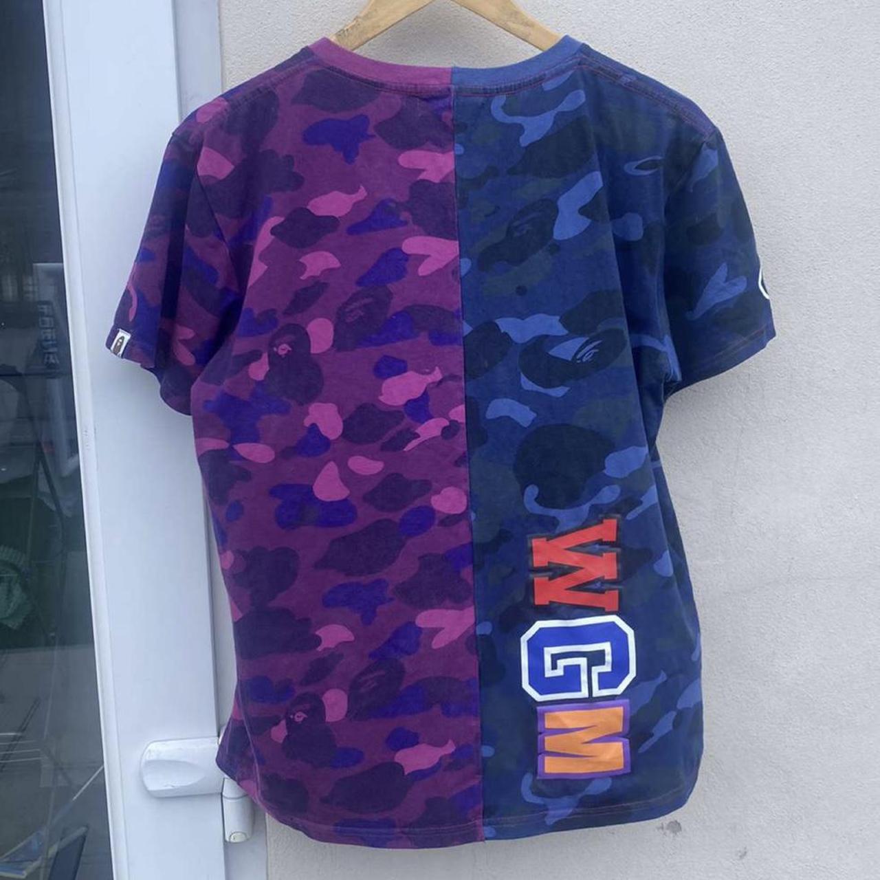 100% authentic Men’s blue and purple bape shirt,... - Depop