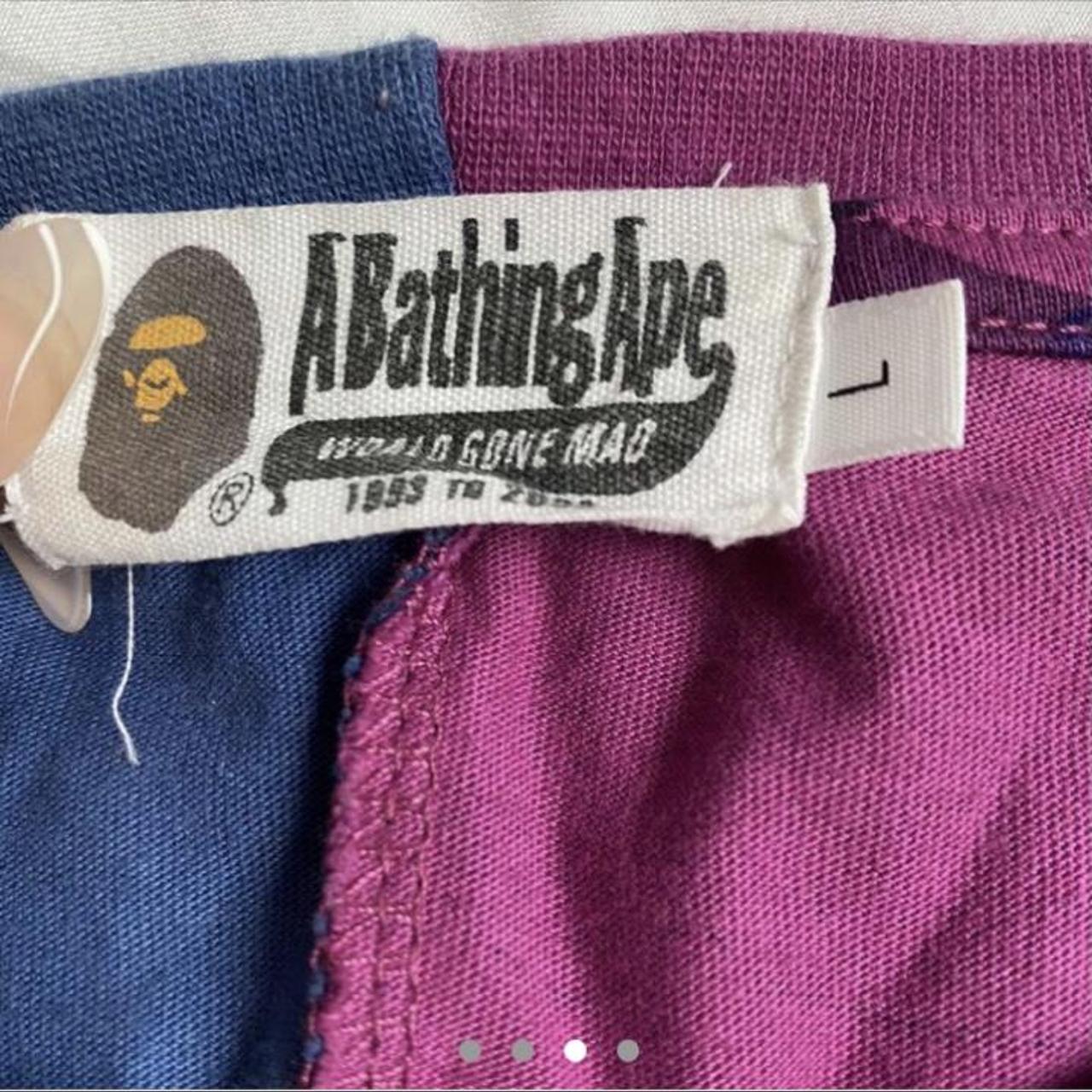 100% authentic Men’s blue and purple bape shirt,... - Depop