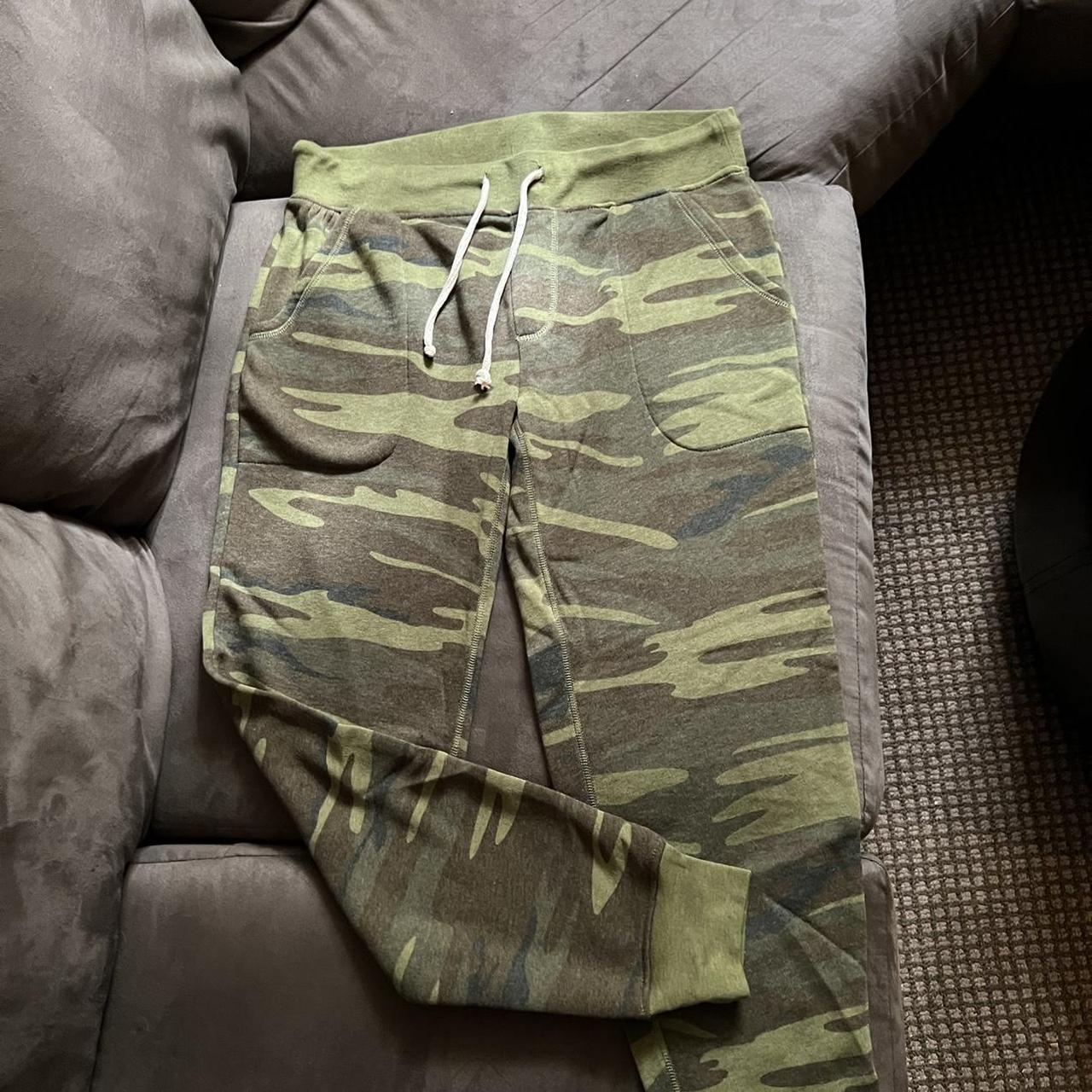 Alternative Apparel Women's Green and Khaki Joggerstracksuits Depop