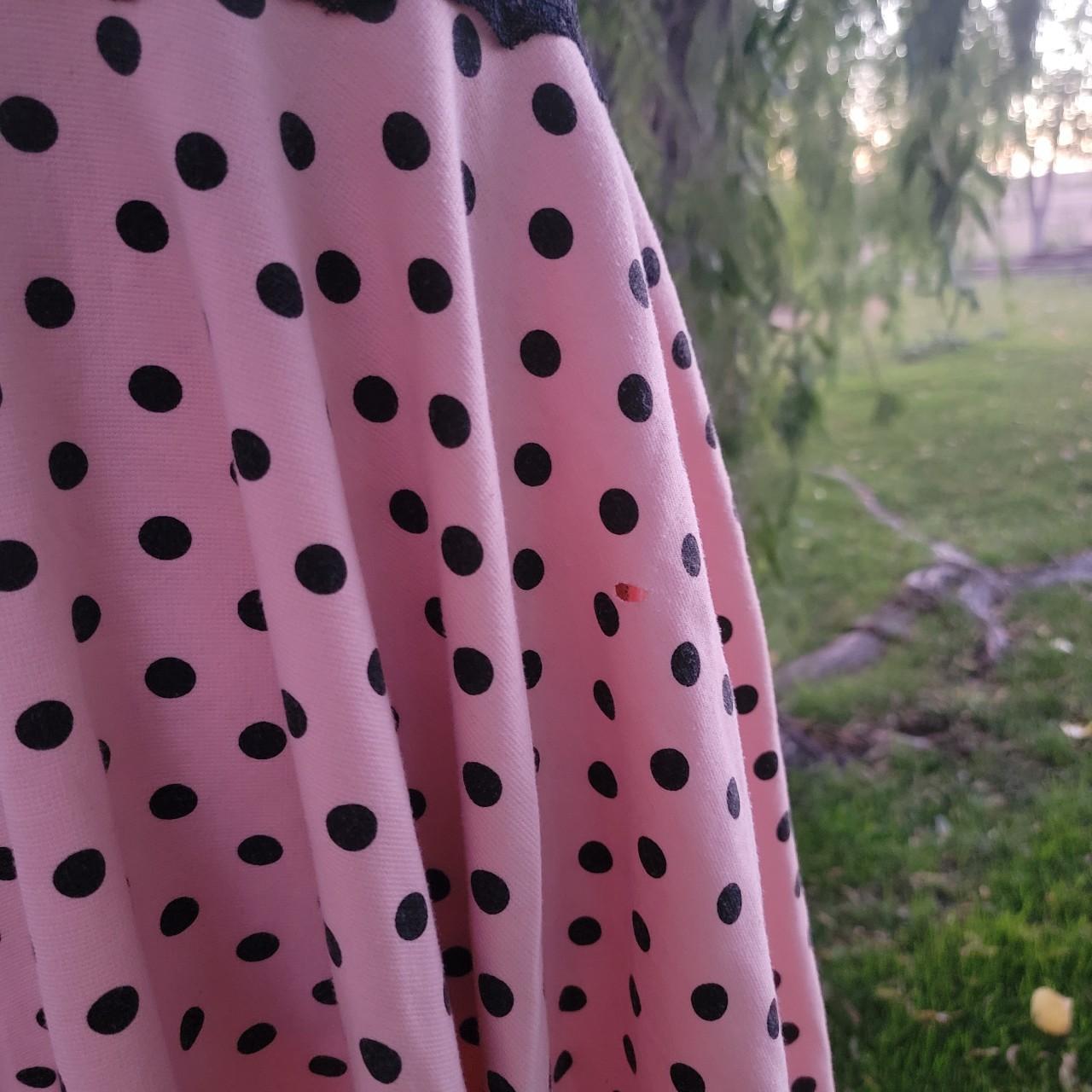 Pinkadot 🎀dress Cute Pink Dress With Black Polkadots Depop