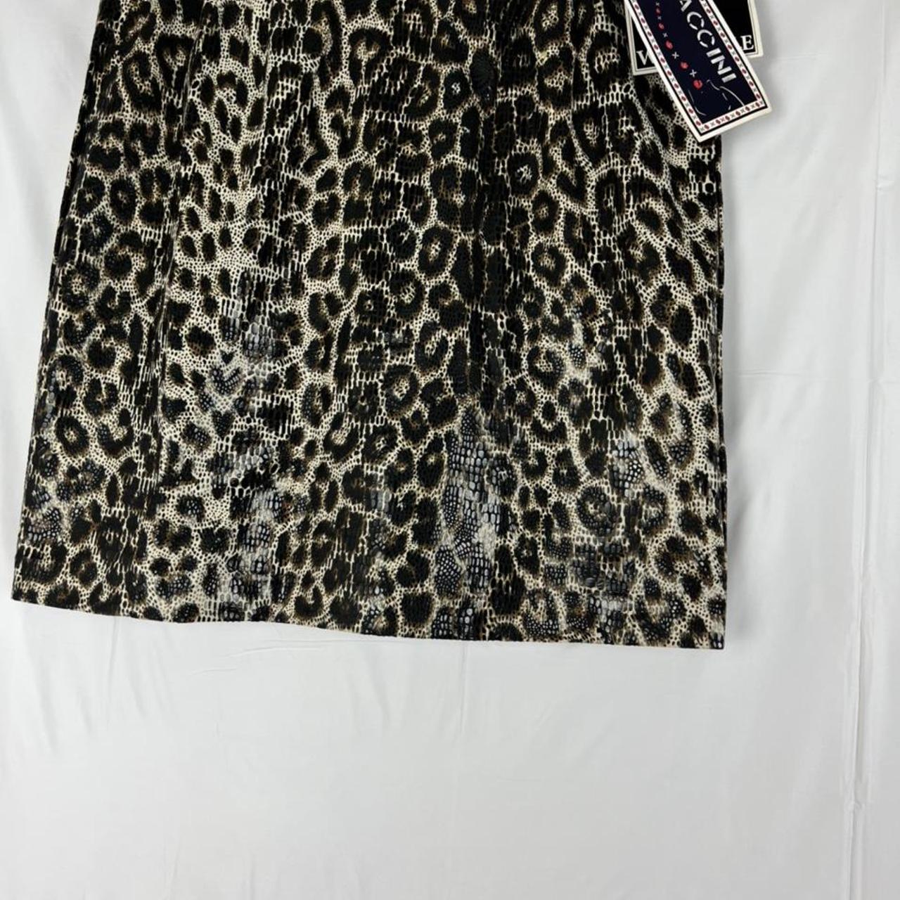 Baccini Leopard Print Vintage Mini Skirt Size 10/... - Depop