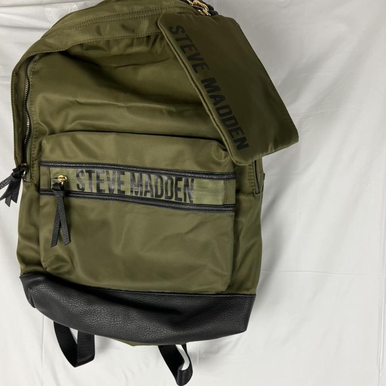 Steve Madden Backpack Large Olive Attached Pouch... Depop