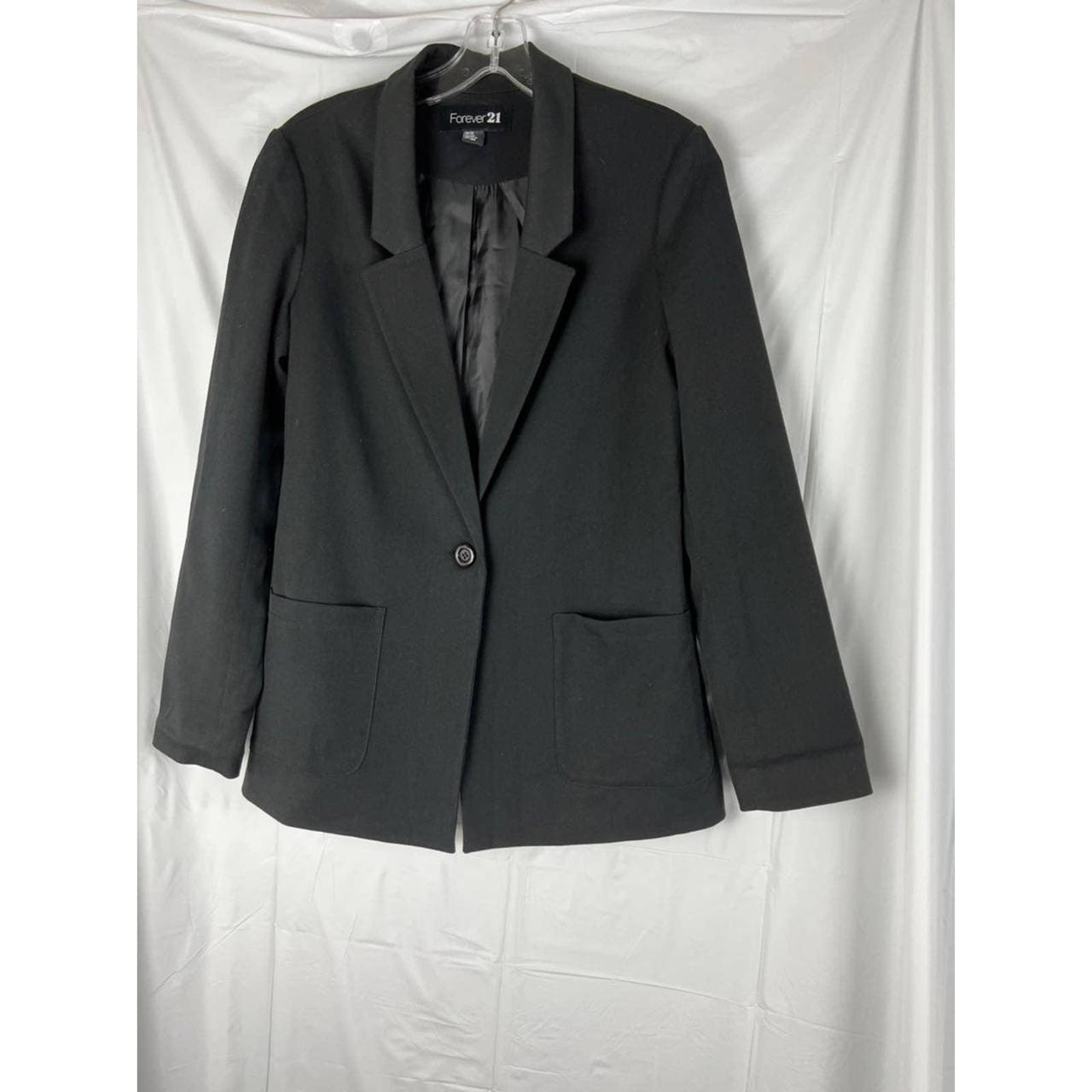 Forever 21 Black Open Front Lined Blazer Women's... - Depop