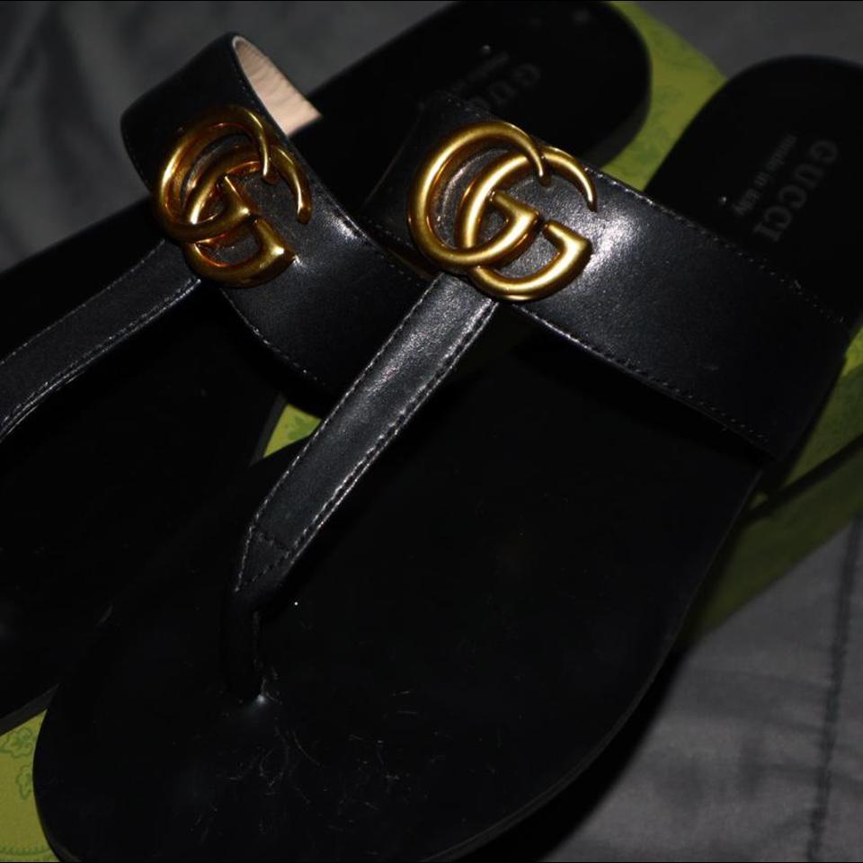 Gold gucci outlet thong sandals