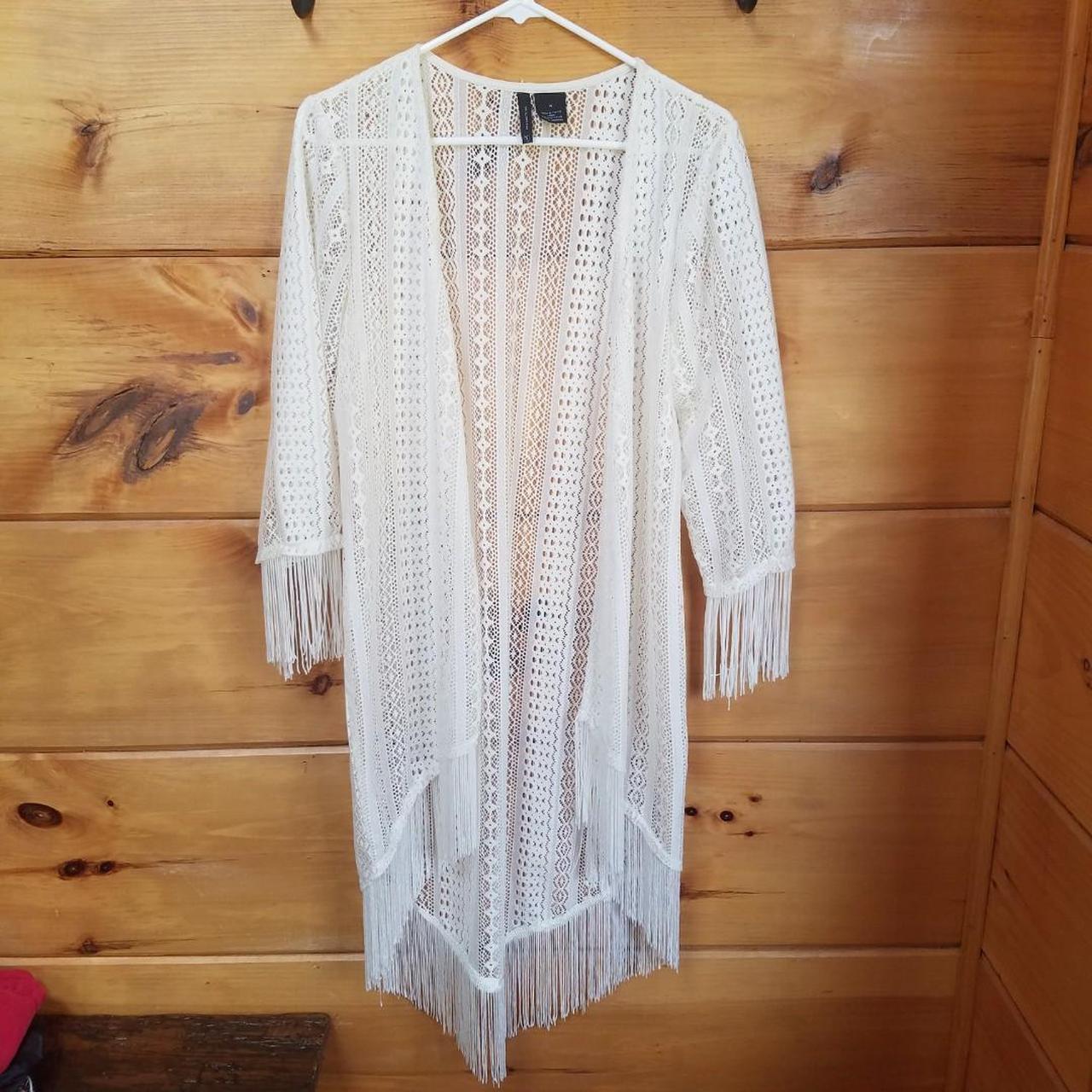 Women's White and Cream Cover-ups