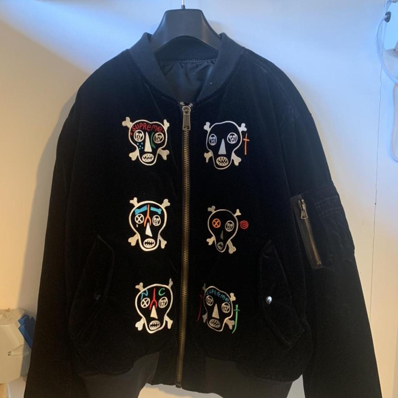 Clayton Skulls Embroidered Velvet MA-1 Supreme Clayton Patterson