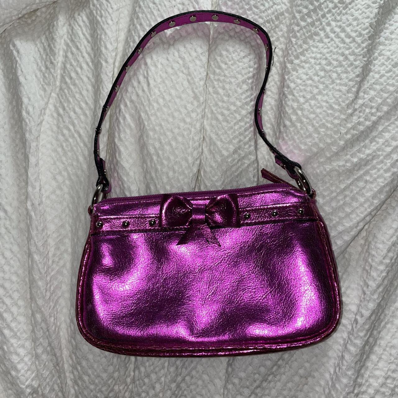 Vintage metallic y2k mini shoulder bag in this... - Depop