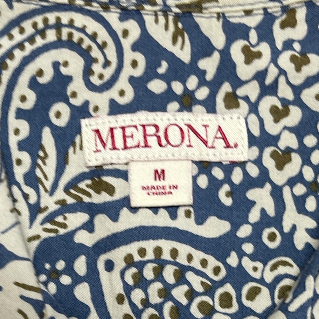 Merona Men's Blue and White Shirt | Depop