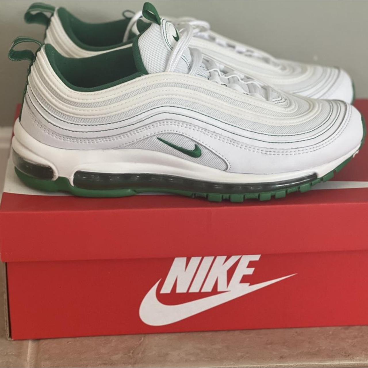 Nike Air Max 97 White and Pine Green🌲 Never worn... - Depop