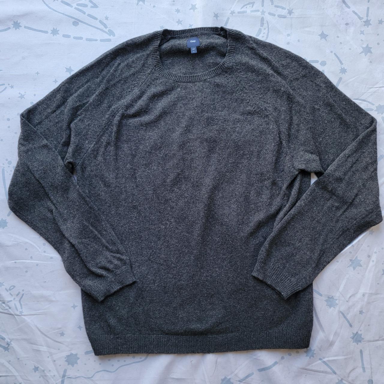 GAP Men's Gray cotton Wool blend Sweater Crew Neck... - Depop