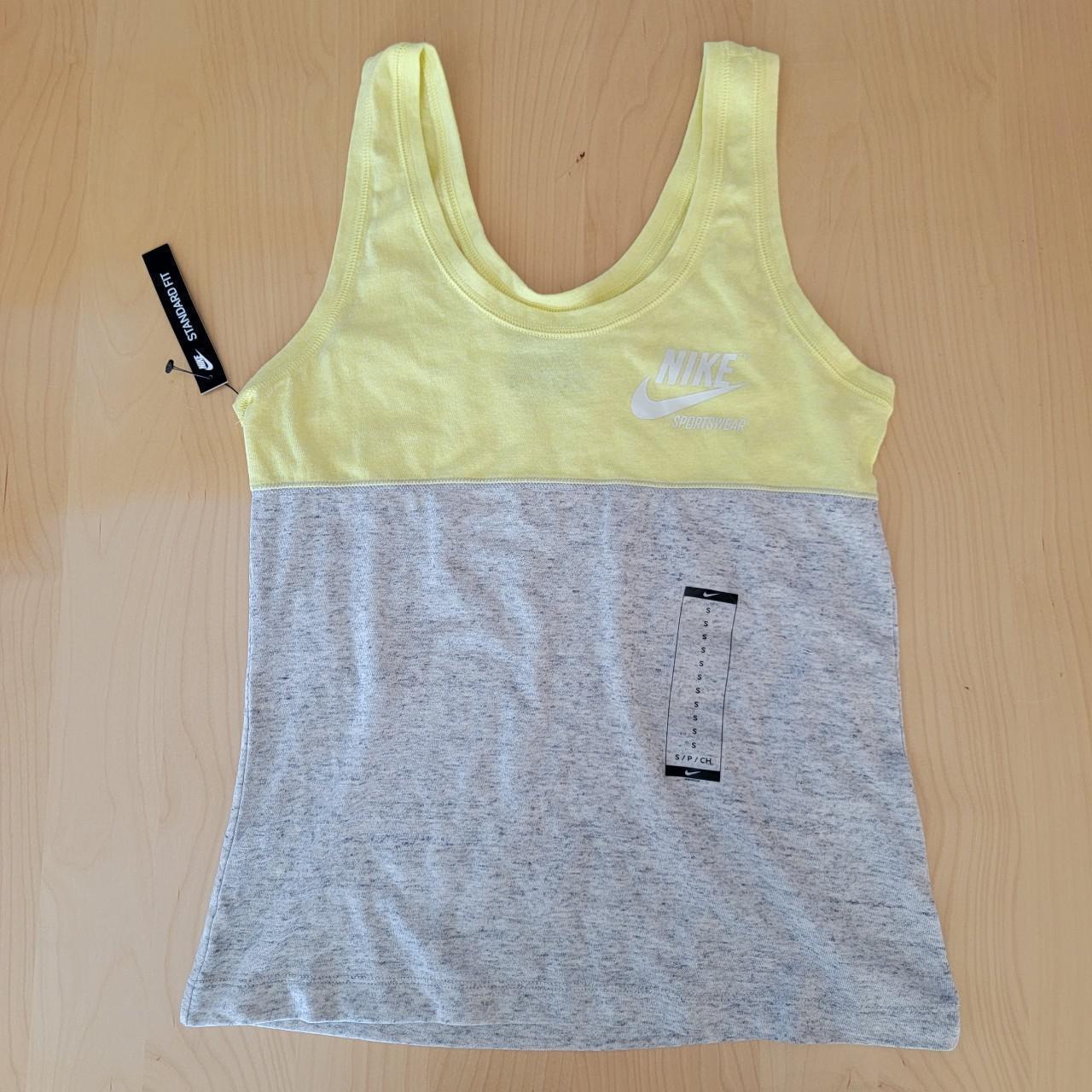 Nike Sportswear Women's Gym Vintage Yellow/Gray... - Depop