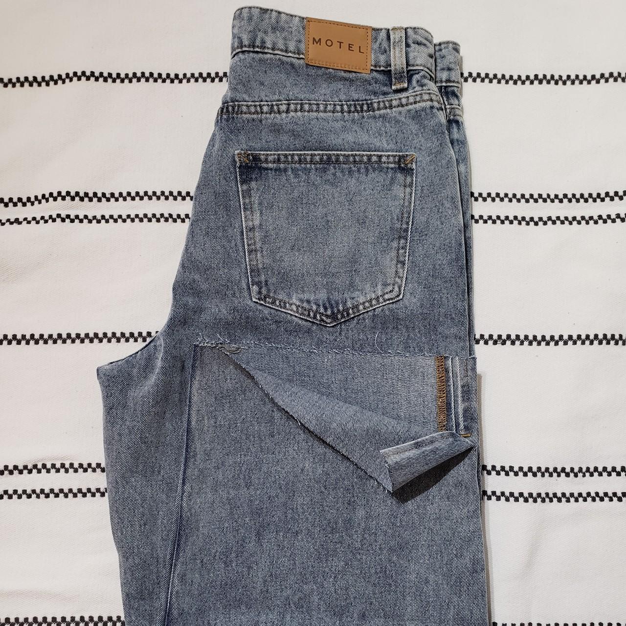 Motel wide leg jeans with raw bottom hem and 3 inch... Depop