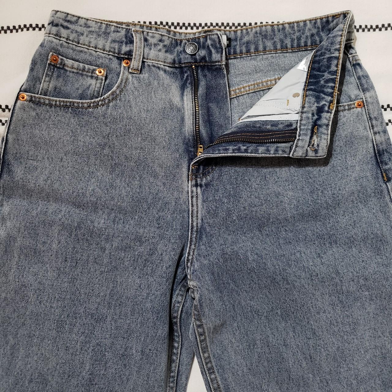 Motel wide leg jeans with raw bottom hem and 3 inch... - Depop