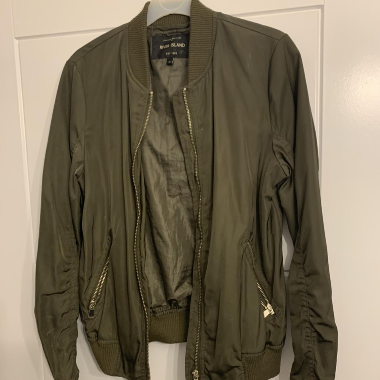 River island khaki bomber jacket Size 10