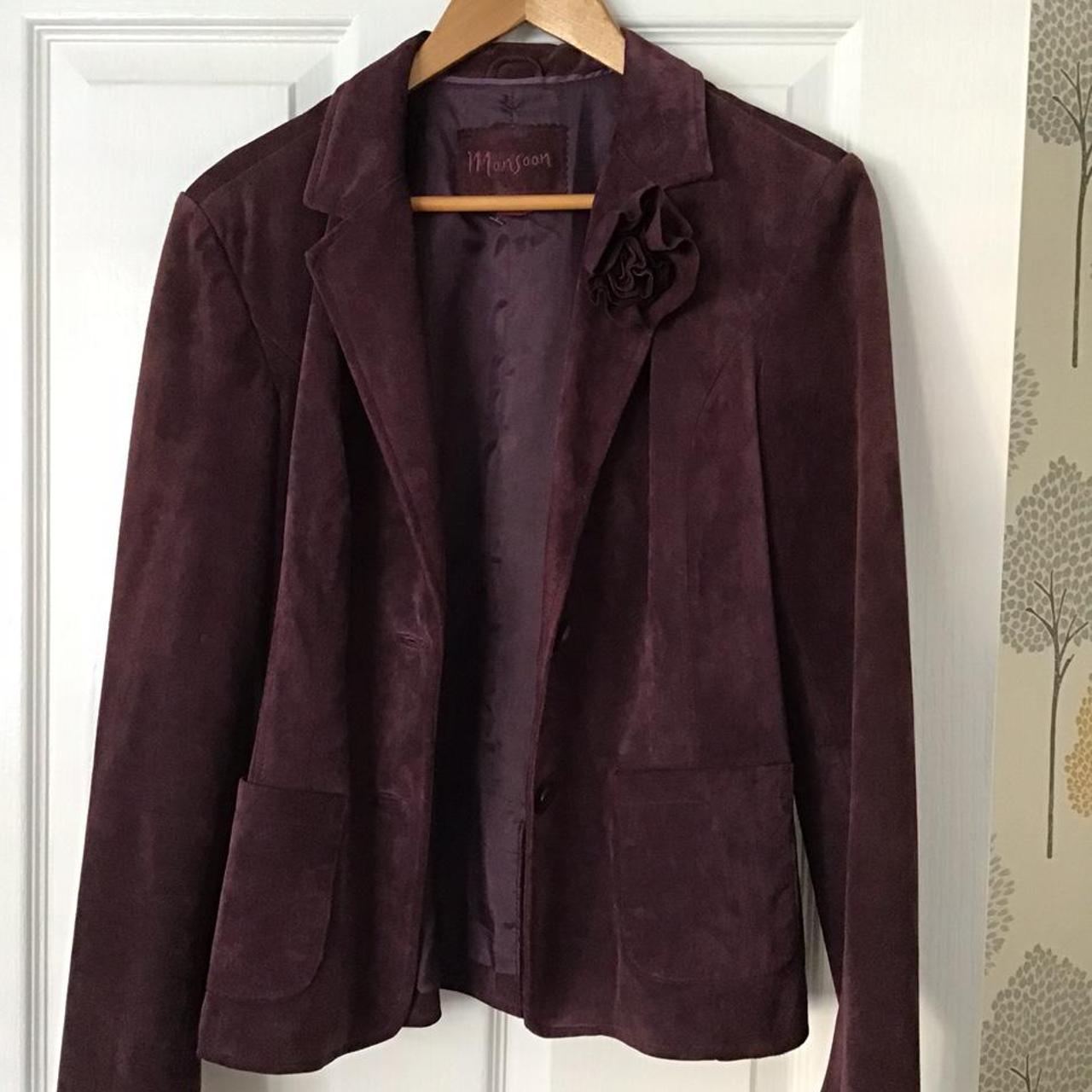 purple suede blazer