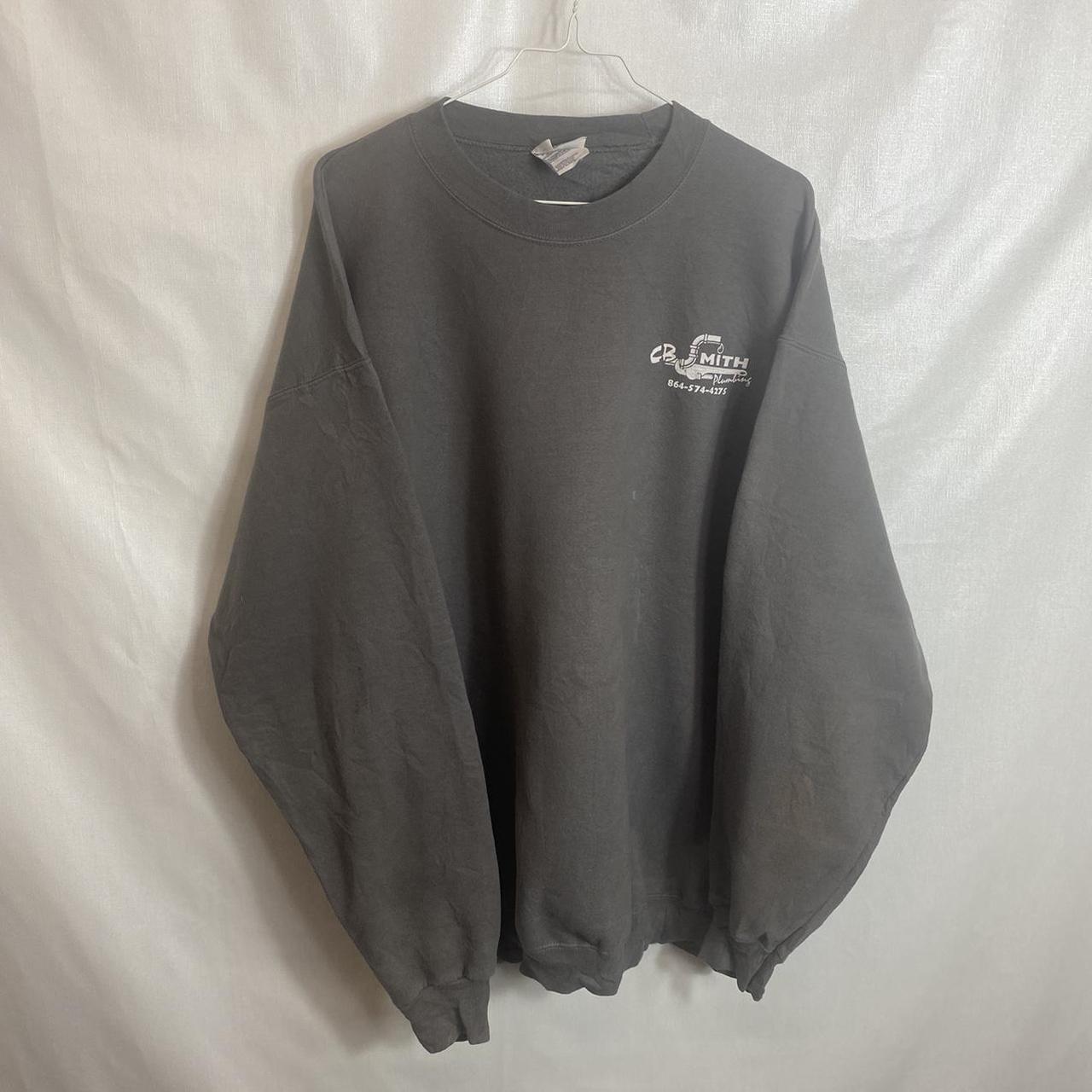 GREY VINTAGE SWEATSHIRT Vintage sweatshirt in grey... - Depop