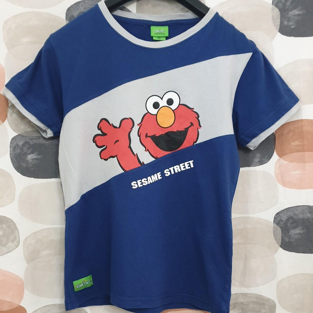 Sesame Street Elmo 2014 Workshop Boys Blue T-shirt... - Depop