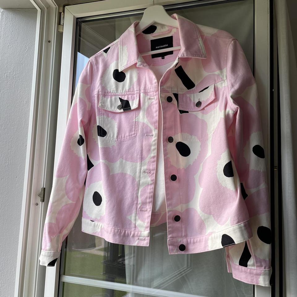 Women's Pink and White Jacket | Depop