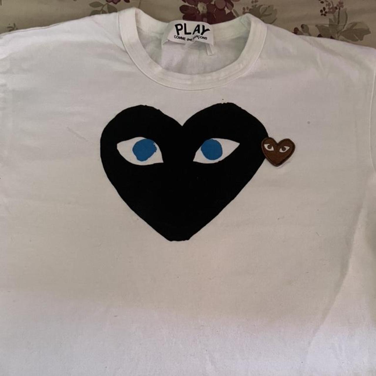CDG Play Blue Eyed Black Heart T-Shirt