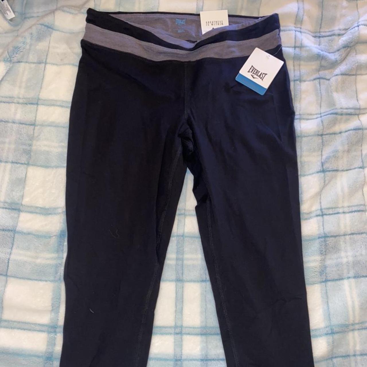 everlast capri leggings size large, black and grey,... Depop