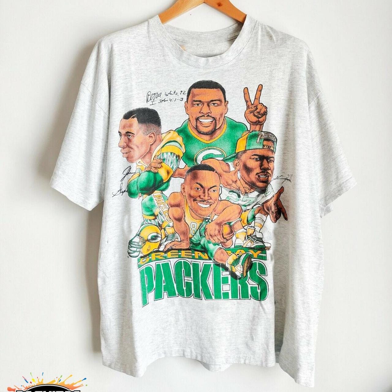 Vintage Green Bay Packers Caricature T-shirt •... - Depop