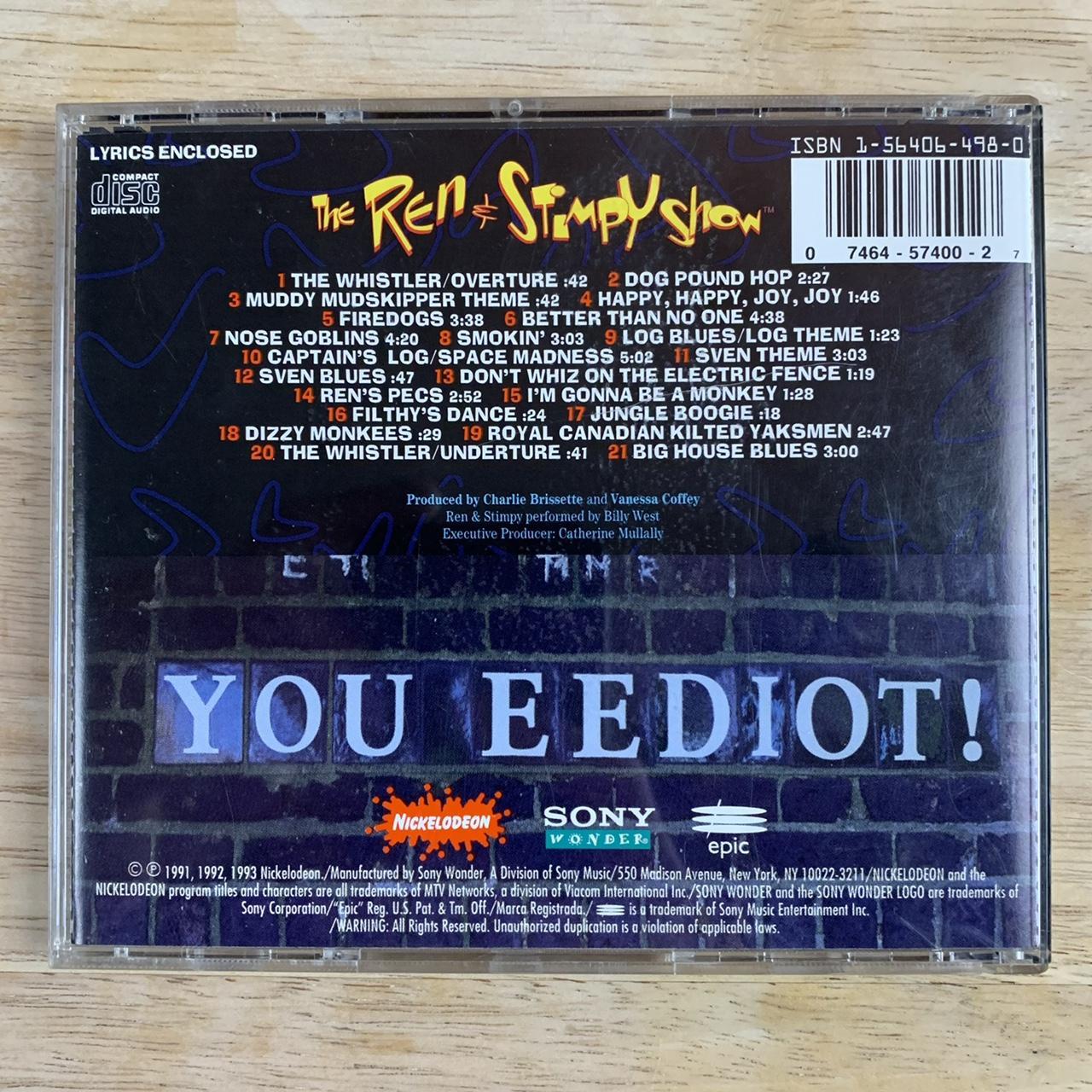 Vintage 90s Ren & Stimpy You Eediot CD Minor wear... Depop
