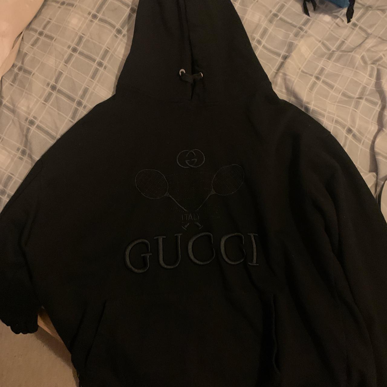 Gucci hoodie, used, slight wearing but not... - Depop