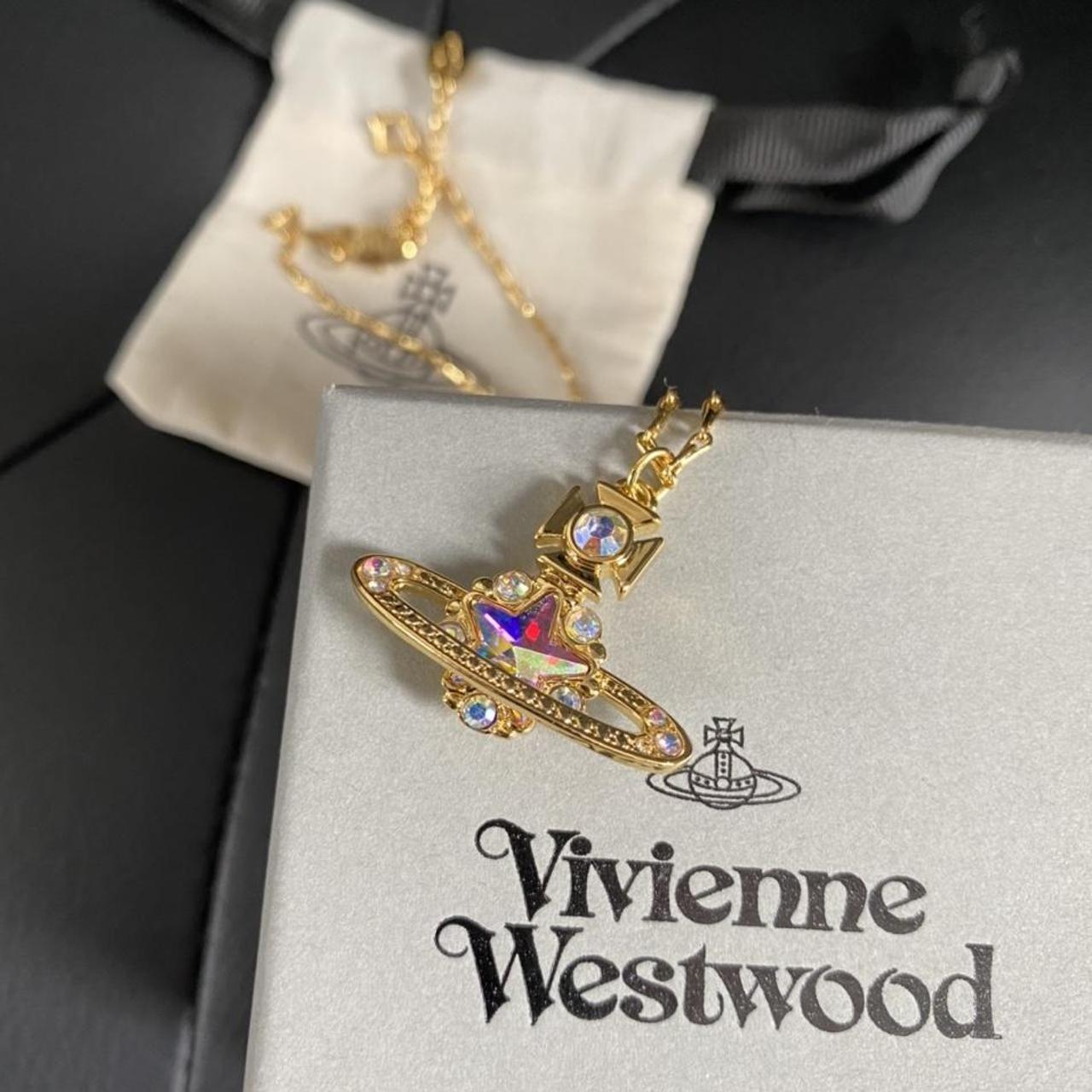 Vivienne Westwood Delicate Gold Necklace with... - Depop