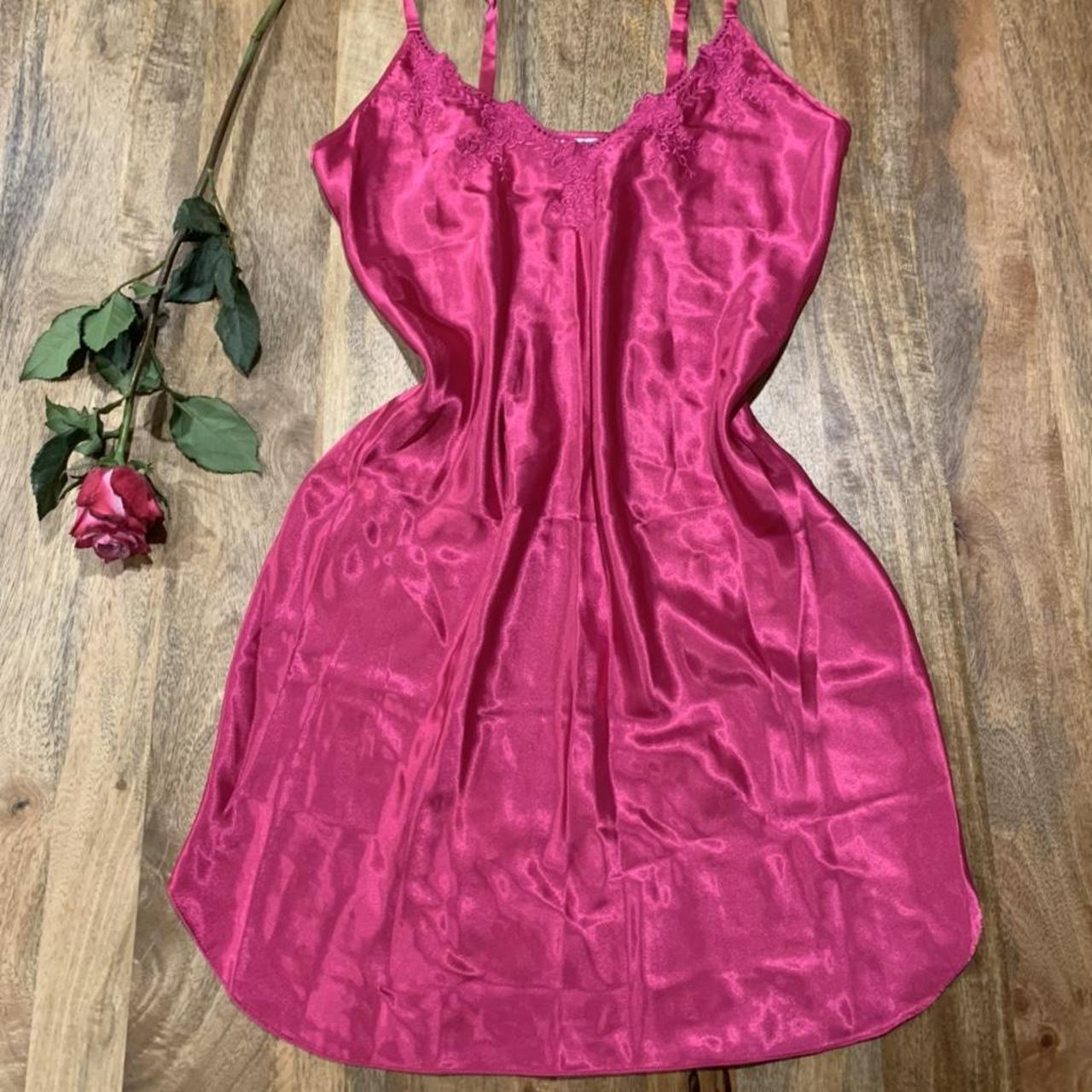 Vintage Victoria's Secret Satin Fuchsia Pink - Depop