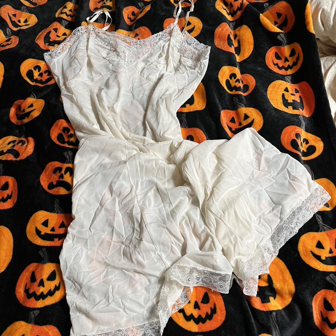 BEAUTIFUL WHITE LACE SLIP DRESS☁️ size: fits like a... - Depop