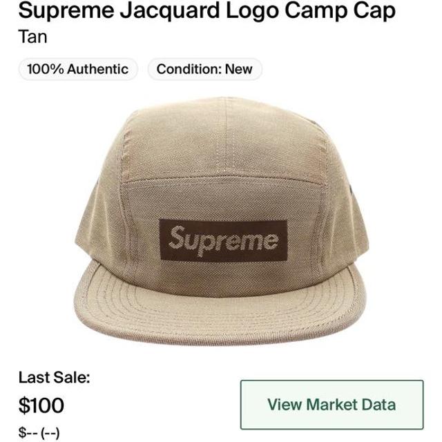 SS19 Supreme Red Terry Glitter Camp Box Logo Cap - Depop