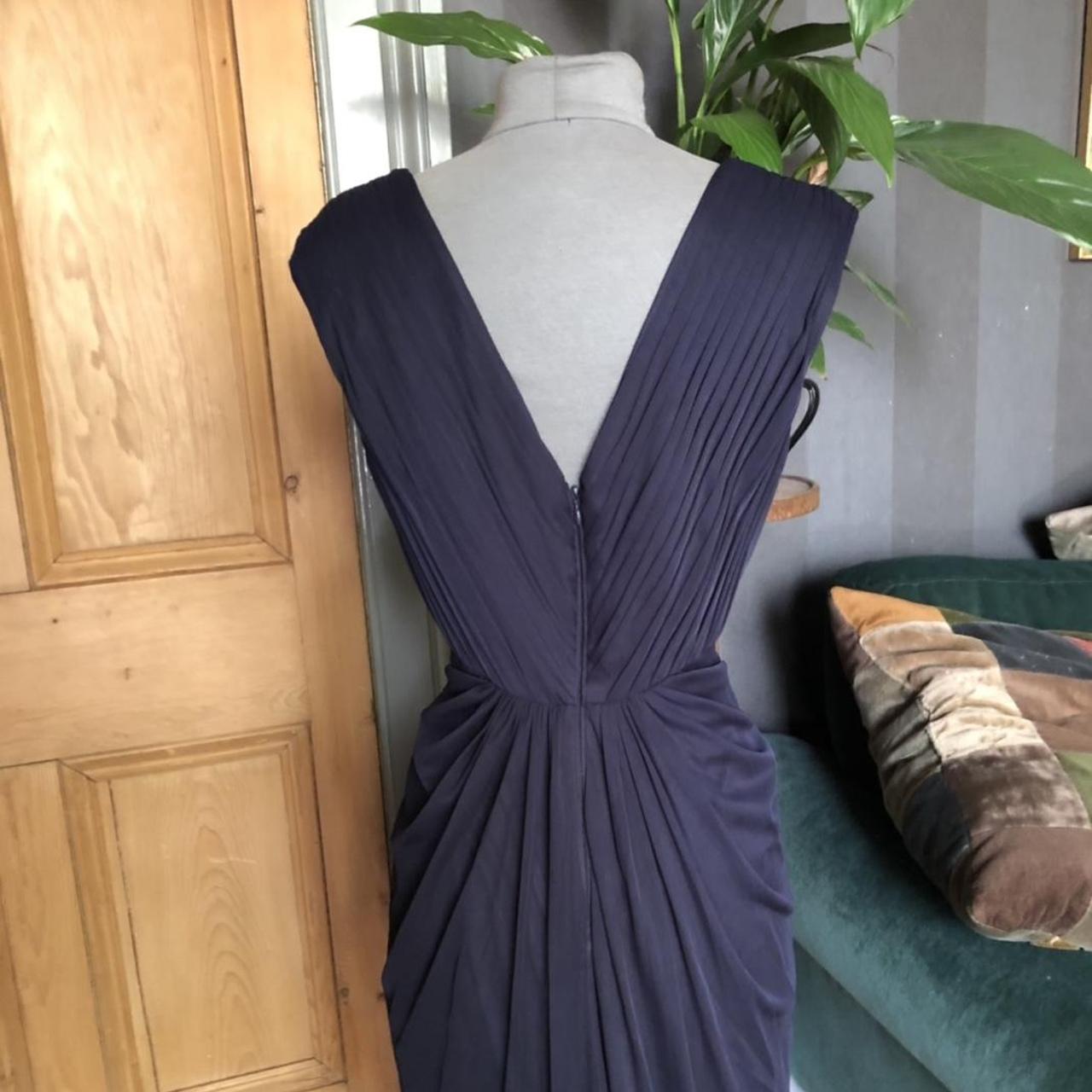 Unworn long navy mesh dress by Adrianna Papell and... - Depop